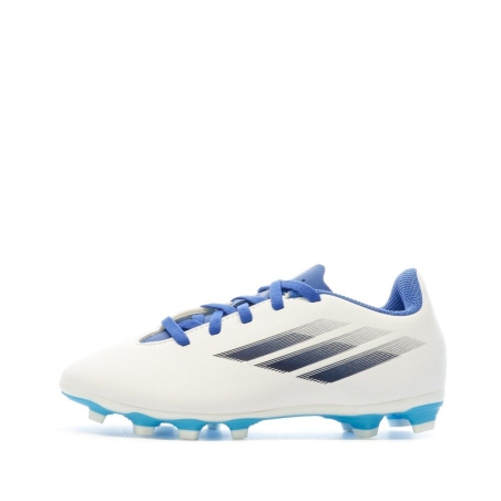 Chaussures de football Blanche/Bleu Garçon Adidas X Speedflow.4 Fxg J