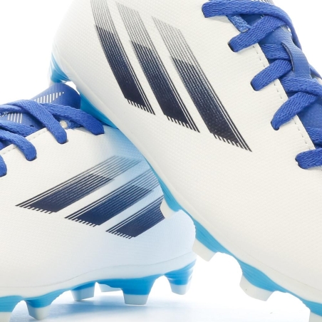 Chaussures de football Blanche/Bleu Garçon Adidas X Speedflow.4 Fxg J