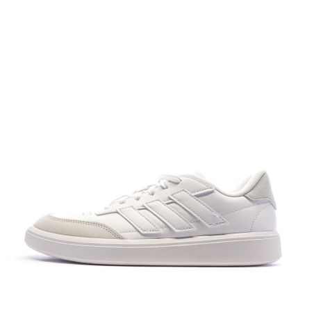 Baskets Blanc/Beige Enfant Adidas Courtblock