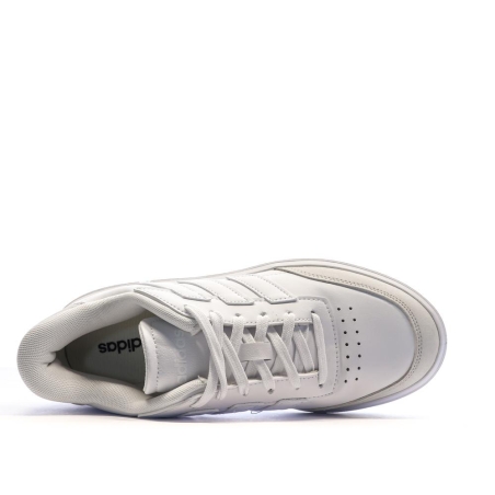 Baskets Blanc/Beige Enfant Adidas Courtblock