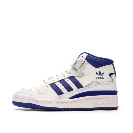 Baskets Blanches/Bleu Garçon Adidas Forum Mid