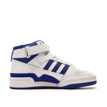 Baskets Blanches/Bleu Garçon Adidas Forum Mid