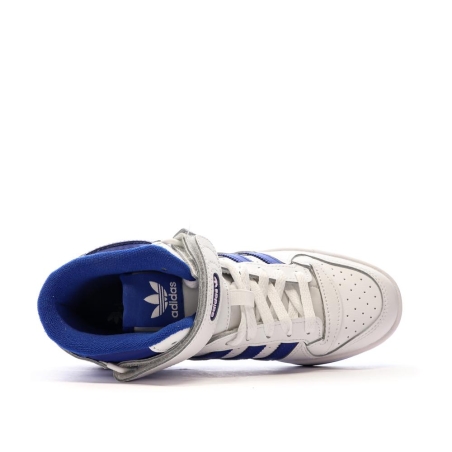 Baskets Blanches/Bleu Garçon Adidas Forum Mid
