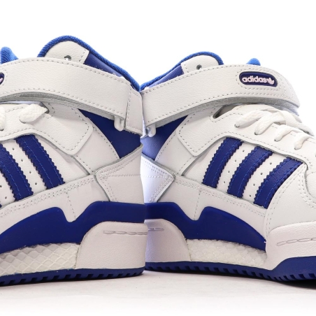 Baskets Blanches/Bleu Garçon Adidas Forum Mid