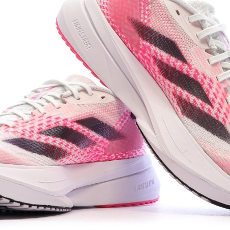 Chaussures de running Blanches/Roses Femme Adidas Adizero