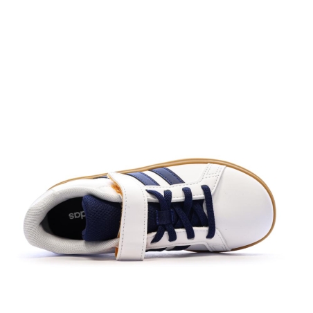 Baskets Blanche/Bleu Garçon Adidas Grand Court 2.0 El C