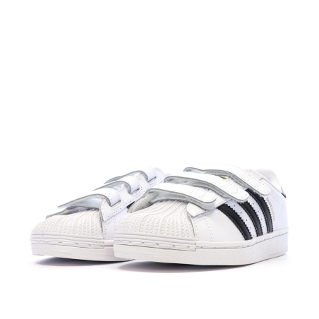 Basket Blanches/Noires Garçon Adidas Superstar