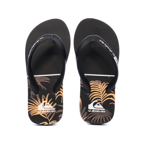 Tongs Noir/Orange Garçon Quiksilver Java Quik