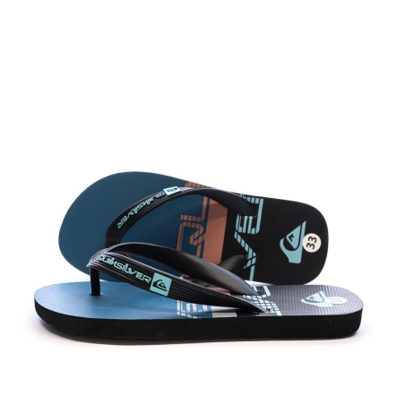 Tongs Noir/Bleu Garçon Quiksilver Java Quik