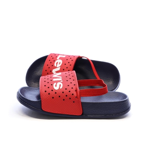Claquettes Marine/Rouge Garçon Levi's Perf