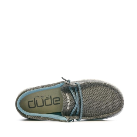 Chaussures Grise/Bleu Garçon Hey Dude Wally Youth