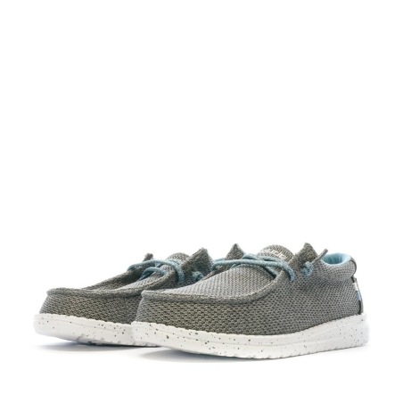 Chaussures Grise/Bleu Garçon Hey Dude Wally Youth
