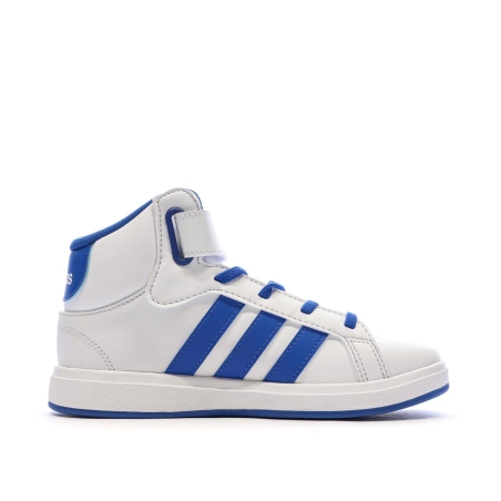 Baskets Blanche/Bleu Garçon Adidas Grand Court Mid K