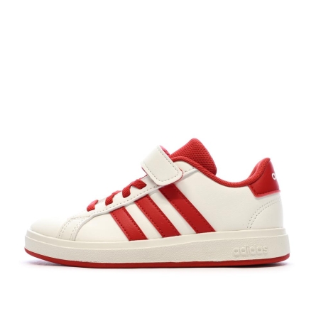 Baskets Ecru/Rouge Garçon Adidas Grand Court 2.0 El C