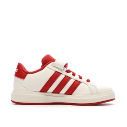 Baskets Ecru/Rouge Garçon Adidas Grand Court 2.0 El C