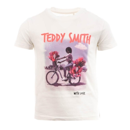 T-shirt Blanc Fille Teddy Smith flow