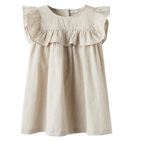 Robe Beige Fille Name it Alinnen