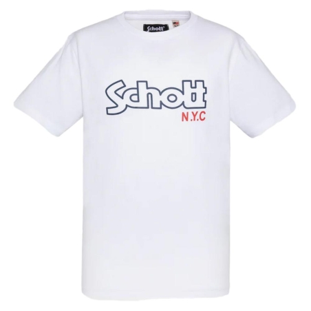 T-Shirt Blanc Garçon Schott VINTAGE