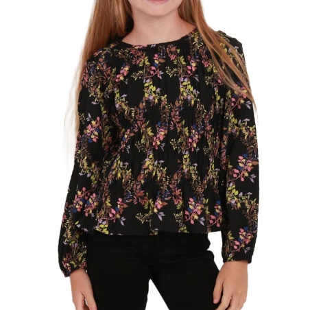 T-Shirt Manches Longues Noir à Motifs Fille Vero Moda Lova