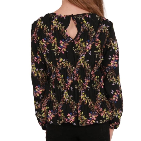 T-Shirt Manches Longues Noir à Motifs Fille Vero Moda Lova