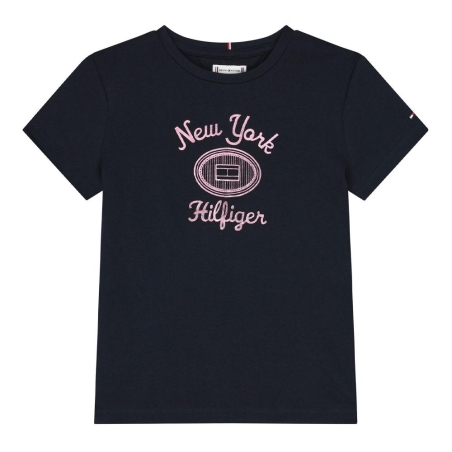 T-shirt Marine Fille Tommy Hilfiger Hilfiger Foil