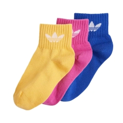 X3 Paires de Chaussettes Jaune/Rose/Bleu enfant Adidas Kids Ankle