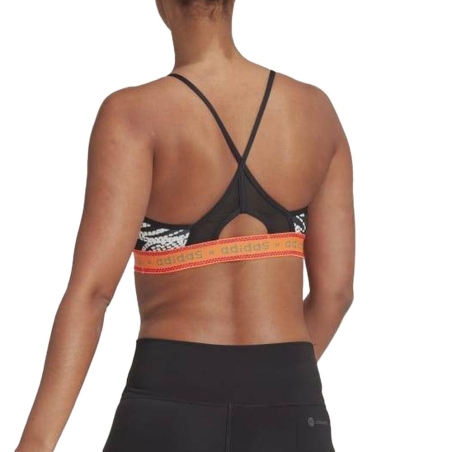Brassière Noire/Grise à Motifs Femme Adidas Farm