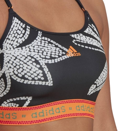 Brassière Noire/Grise à Motifs Femme Adidas Farm