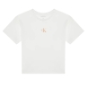 T-shirt Blanc Fille Calvin Klein Jeans Ck Logo