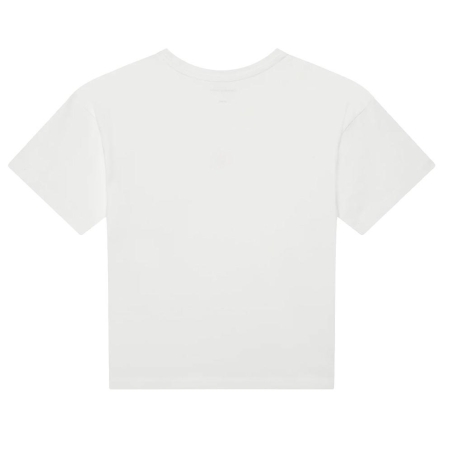 T-shirt Blanc Fille Calvin Klein Jeans Ck Logo