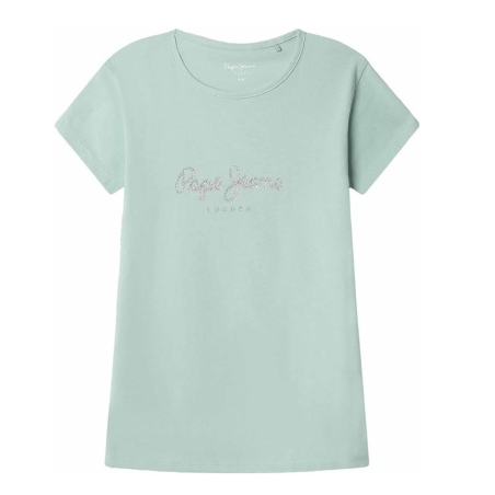 T-shirt Turquoise Fille Pepe Jeans Hana Glitter