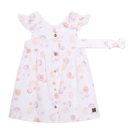 Robe + Bandeau Blanc Bébé Fille Carrément Beau Y30094