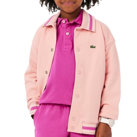 Blouson Rose Fille Lacoste Button Down Fleece