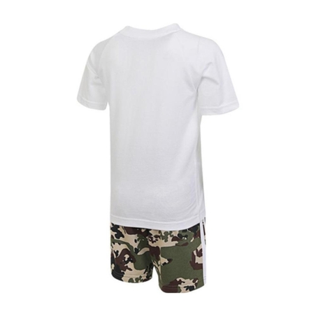 Ensemble Blanc/Kaki Garçon Adidas Short Tee Set