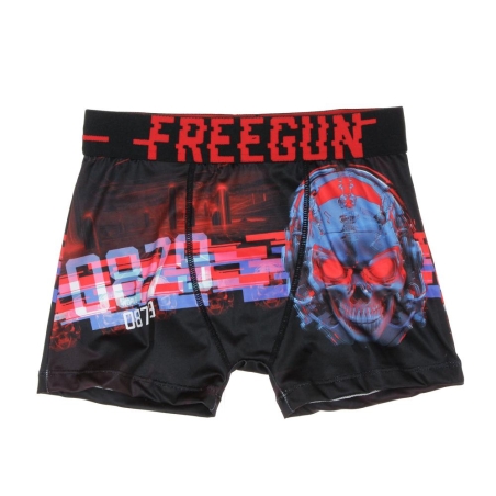 Boxer Noir/Rouge à Imprimés Garçon Freegun SKU