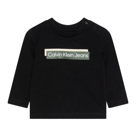 T-shirt Manches Longues Noir Garçon Calvin Klein Jeans Hero