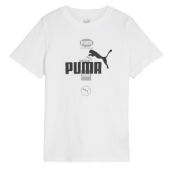 T-shirt Blanc Garçon Puma Power Graphic