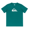 T-Shirt Bleu Canard Garçon Quiksilver Comp Logo