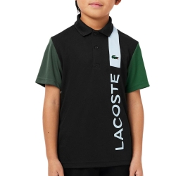 Polo Marine/Vert Garçon Lacoste Ultra Dry Pique Tennis