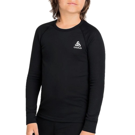 T-shirt Thermique Noir Enfant Odlo Active Warm Eco Kid