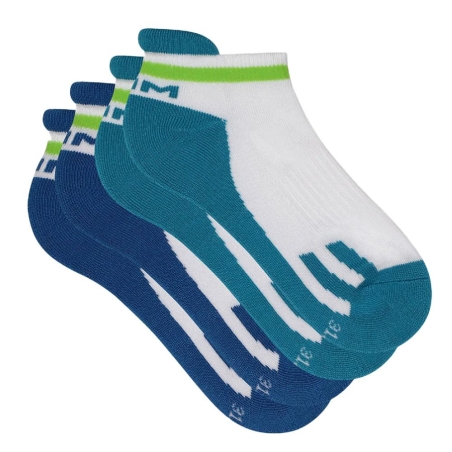 x2 Paires de Chaussettes Blanc/Bleu Garçon Dim D0B47