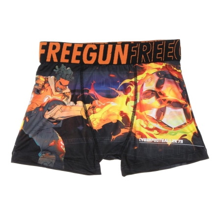 Boxer Noir/Orange à Imprimés Garçon Freegun NIN