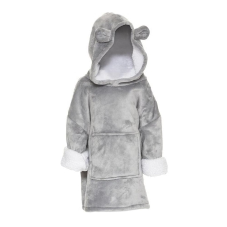 Sweat Plaid Gris Enfant Atmosphera Ours 3-10 Ans