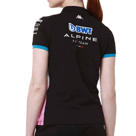 Polo Noir/Turquoise Femme Kappa Adrew