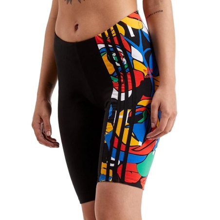 Short Noir/Jaune/Bleu Femme Adidas Cycling