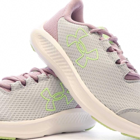 Chaussures de Running Gris/Rose Femme Under Armour Charged Pursuit 3