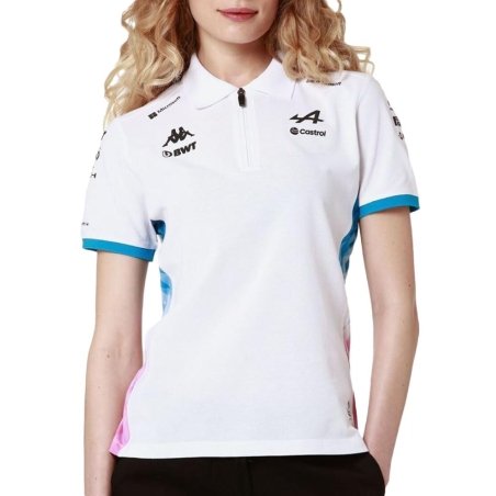 Polo Blanc/Turquoise Femme Kappa Adrew