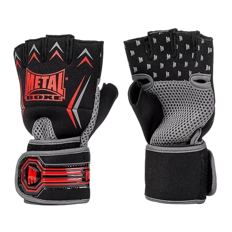 Sous Gants en Gel Noir/Rouge/Gris Mixte Metal Boxe Extreme