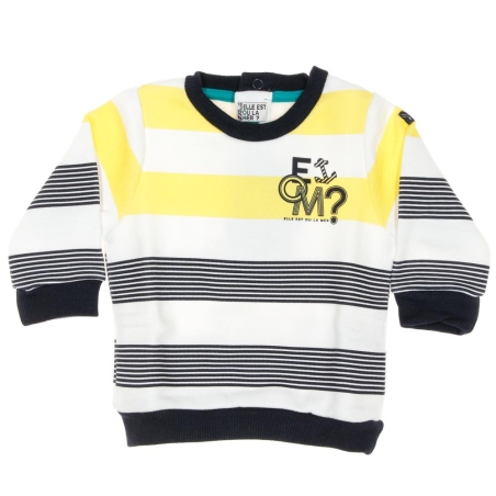 Sweat Jaune/Marine à Rayures Garçon EOM Sweat