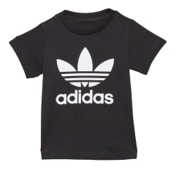 T-Shirt Noir Garçon Adidas Trefoil